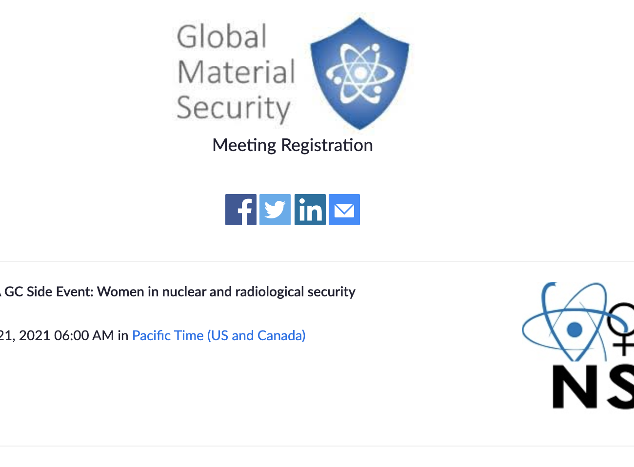 Side Event on Women’s Experiences in Nuclear and Radiological Security at the IAEA’s General Conference