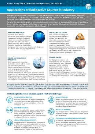 Peaceful Uses of Radioactive Material: Nuclear Security Considerations – Applications of Radioactive Sources in Industry