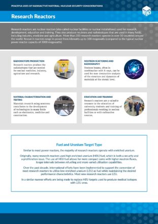 Peaceful Uses of Radioactive Material: Nuclear Security Considerations – Research Reactors