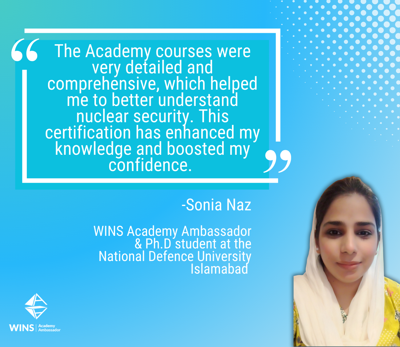 Getting to Know Incoming WINS Academy Ambassador Sonia Naz