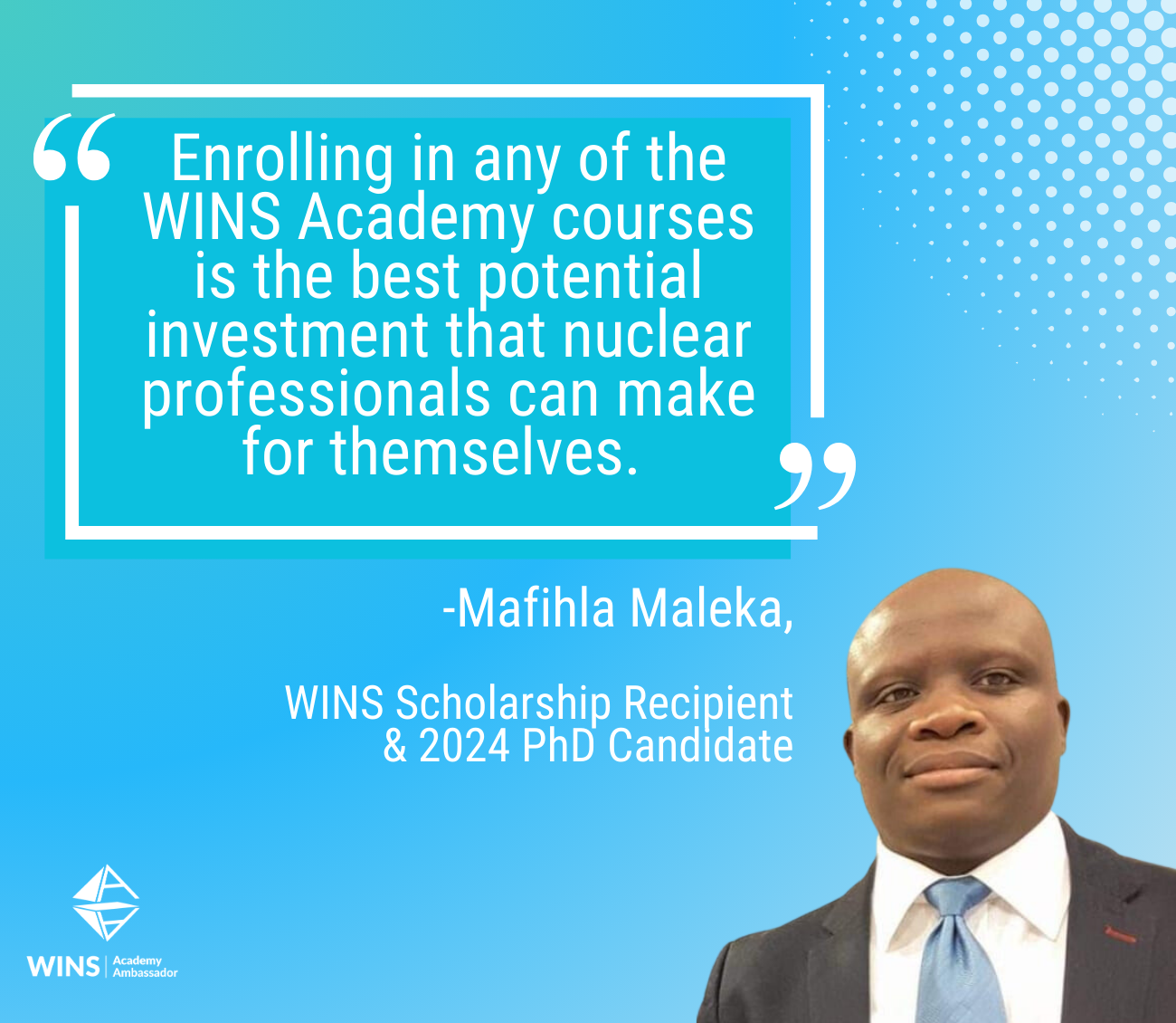 WINS Scholarship Recipient Mafihla Maleka Uses Knowledge Gained at the WINS Academy in Dissertation